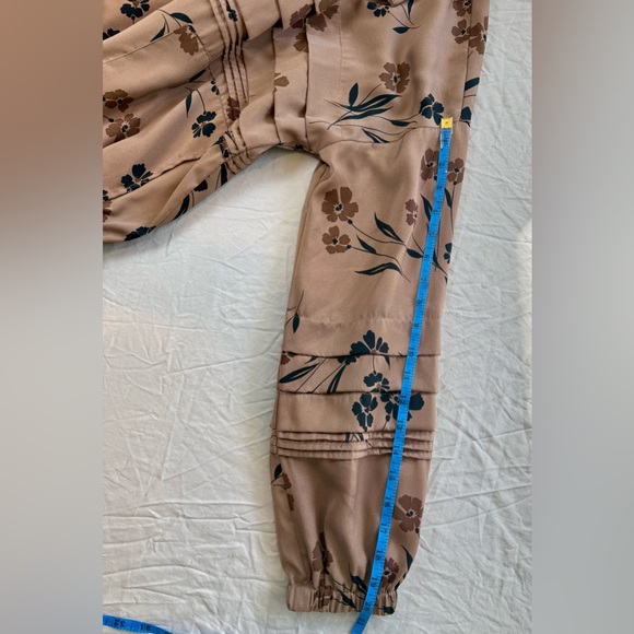 saltwater LUXE Floral Satin Zip Bomber Jacket Coat Tan Asherton Boho Festival M - Picture 11 of 16